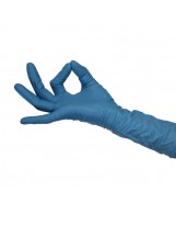Longs gants en nitrile, bleu, non poudrés